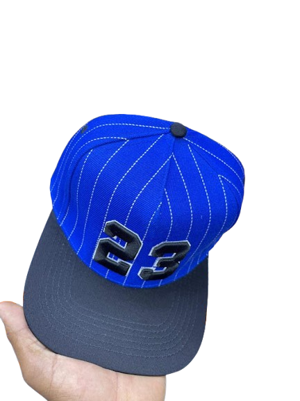 Jordan Number 23 Pinstripe Snapback Cap – Royal Blue & Black